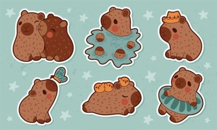 Hình nền Capybara bên hồ nước tĩnh lặng, tạo không gian bình yên trên máy tính