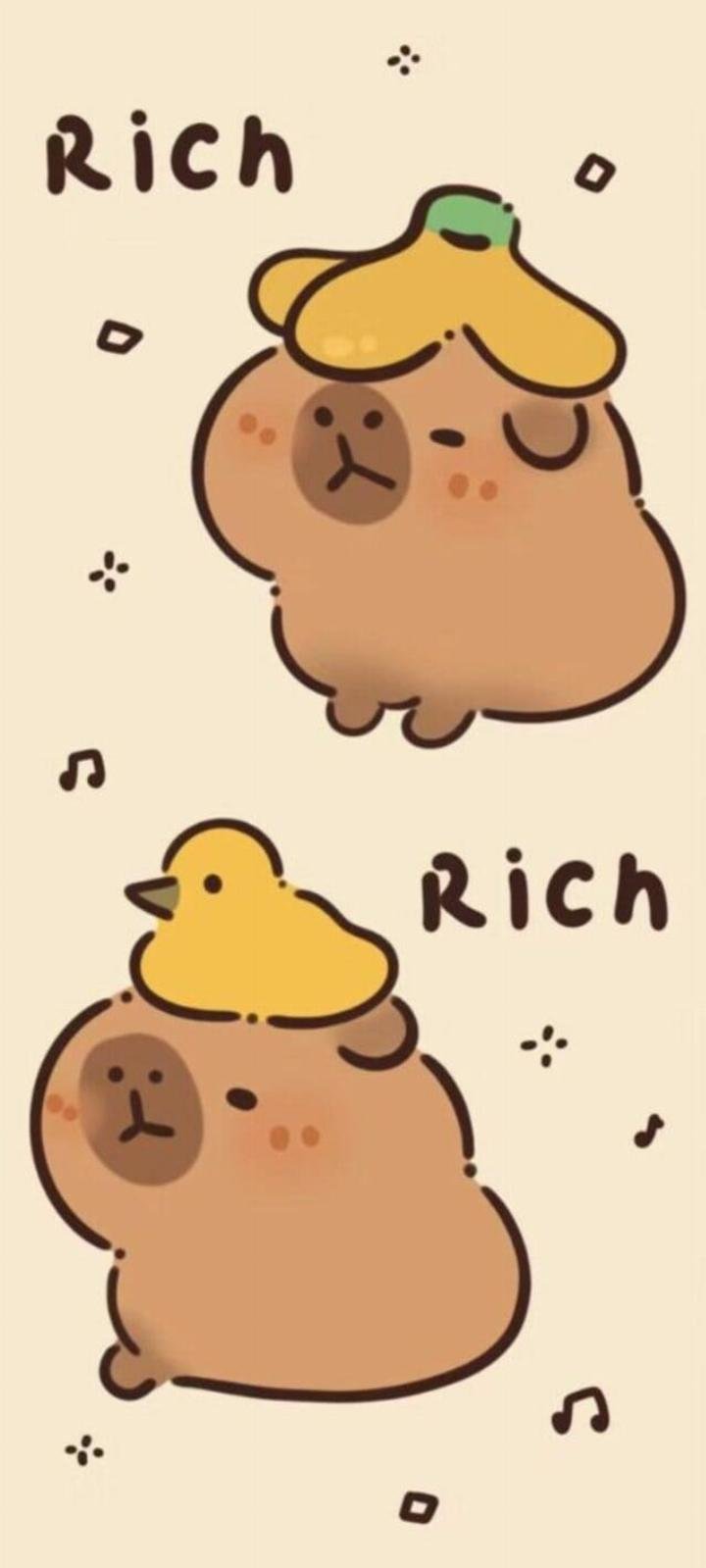 Hình nền Capybara cùng bạn bè đang tận hưởng cuộc sống