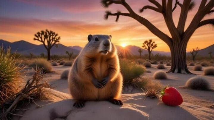 Hình nền Capybara đội mũ lưỡi trai, phong cách độc đáo cho máy tính