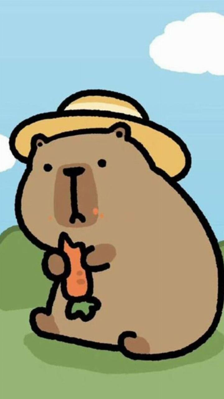 Hình nền Capybara đứng trên bờ với ánh mắt xa xăm