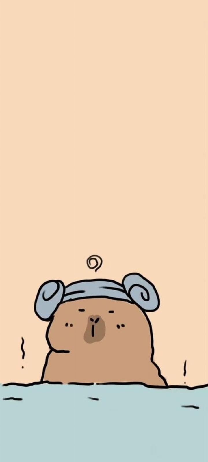 Hình nền Capybara thân thiện với loài chim