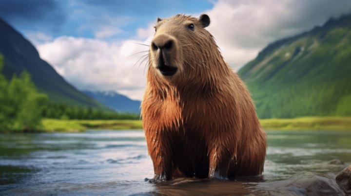 Hình nền Capybara trong môi trường làm việc, tạo cảm hứng cho máy tính