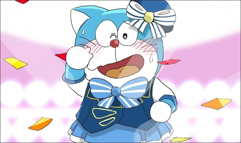 Hình nền Doremon cute mặc áo cute nhất 2025