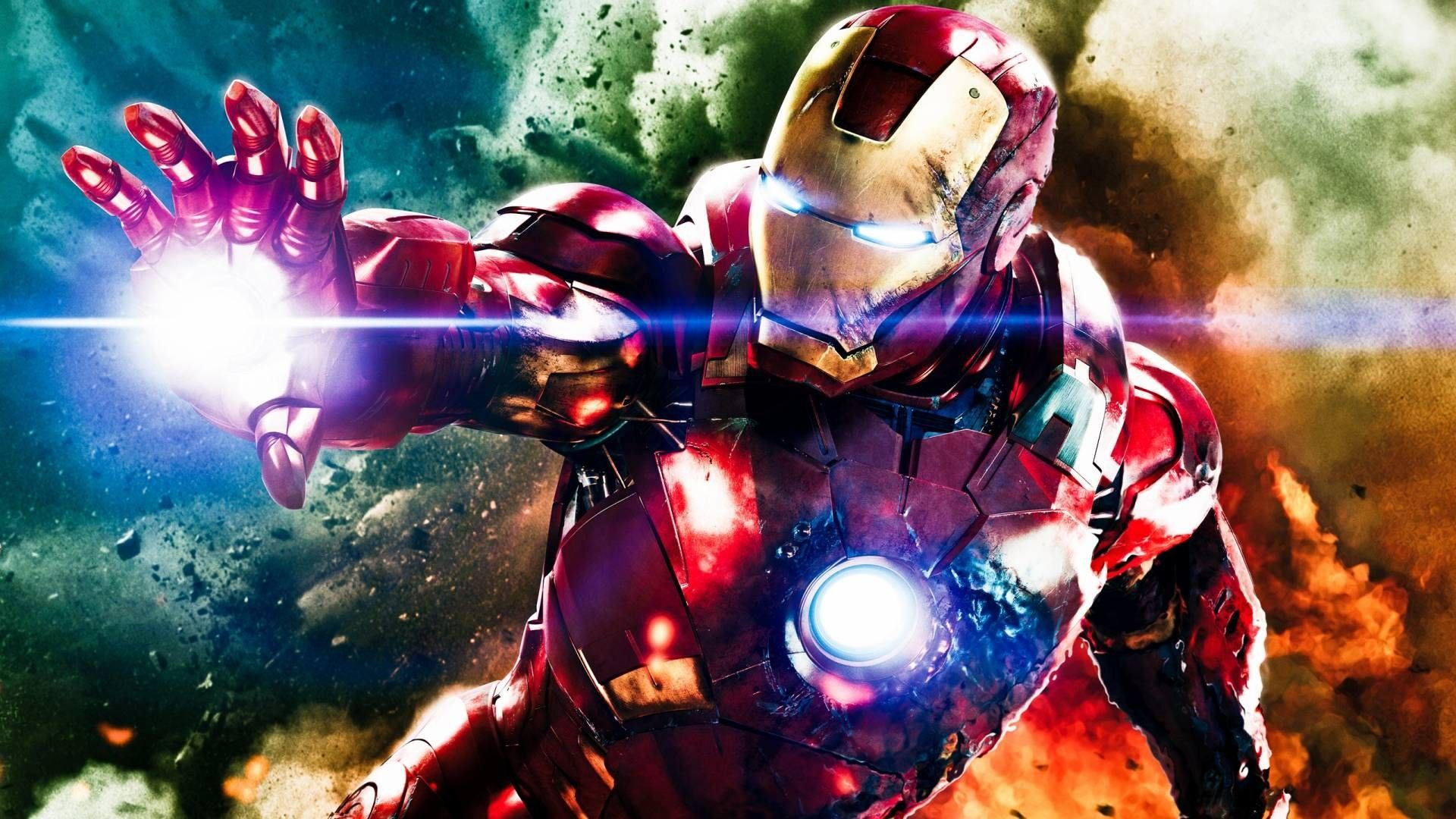 Hình nền máy tính 4K Iron Man cận cảnh trong tư thế chiến đấu