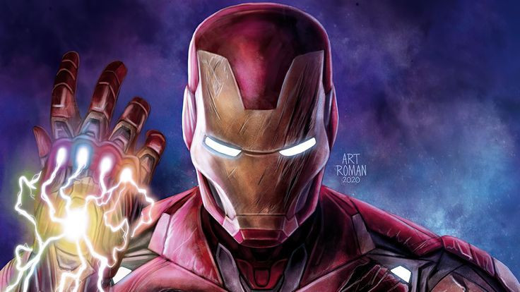 Hình nền máy tính 4K Iron Man găng tay Infinity Gauntlet