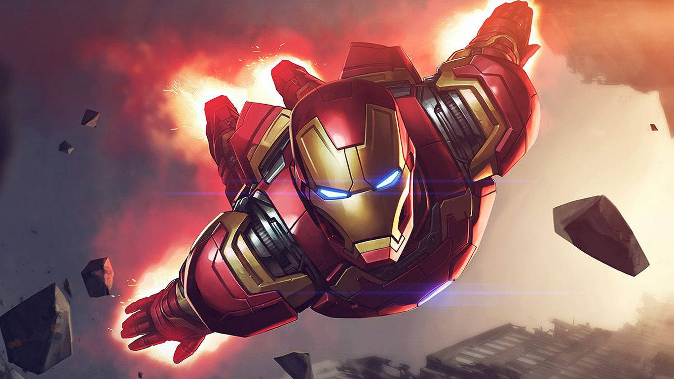 Hình nền máy tính 4K Iron Man và Captain America bay lượn
