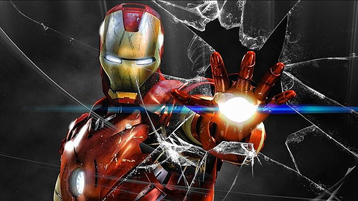 Hình nền máy tính 4K Iron Man với hiệu ứng kỹ thuật số hiện đại