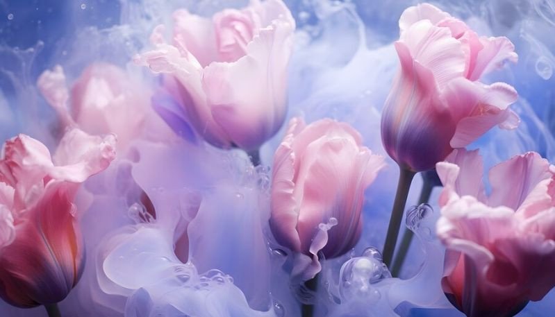 Hình nền máy tính độc đáo hoa tulip trắng