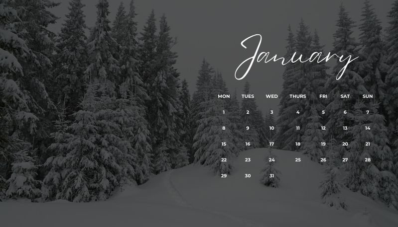 Hình nền máy tính độc đáo lịch tháng hiện đại