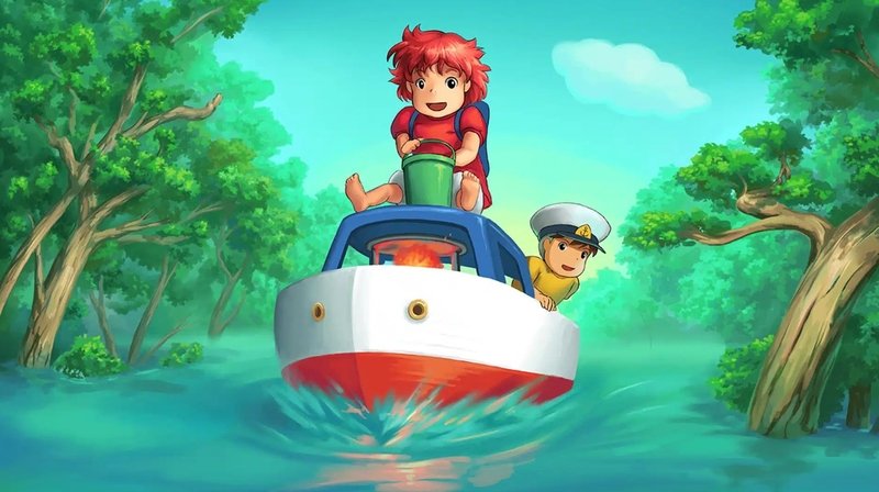 Hình nền máy tính dễ thương Ghibli cô gái và xe đạp