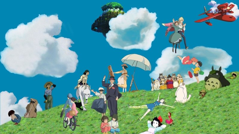 Hình nền máy tính dễ thương Ghibli phong cảnh