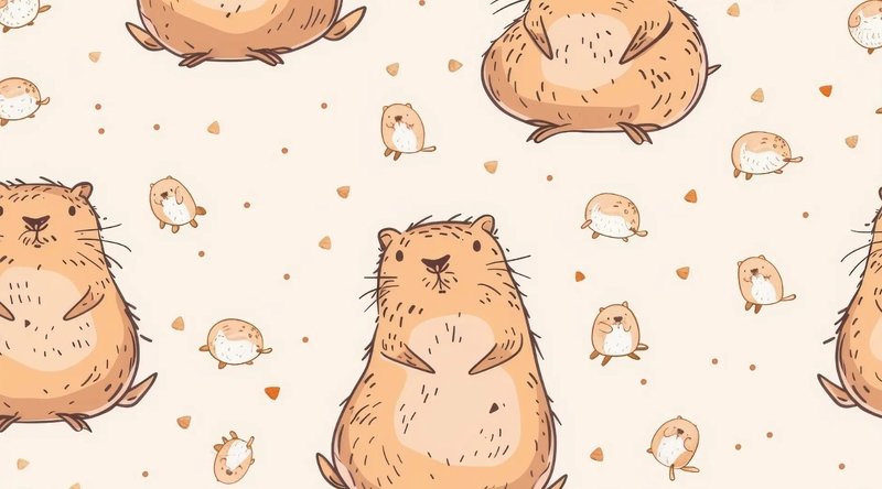 Hình nền máy tính dễ thương Capybara bơi