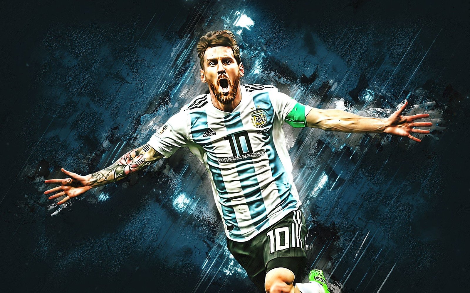 Hình nền Messi ăn mừng chiến thắng cùng đồng đội Argentina 4K 3D
