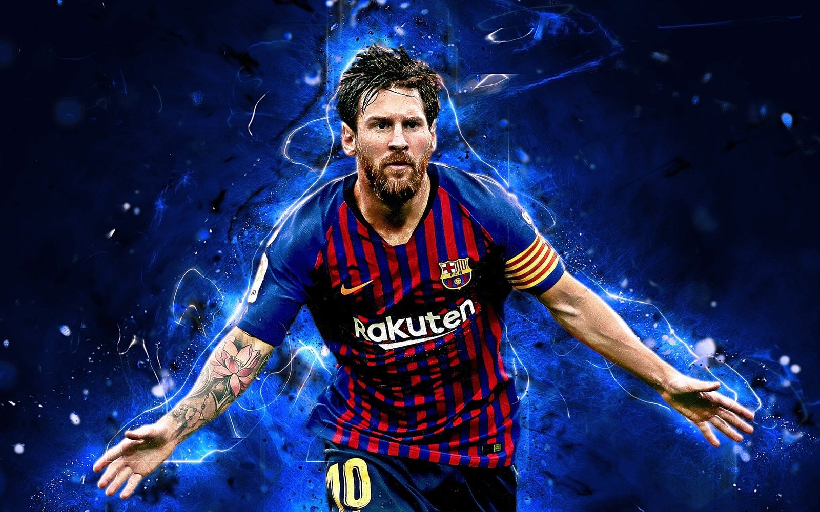 Messi với cú sút phạt đẹp mắt được tái hiện trong hình nền 4K 3D