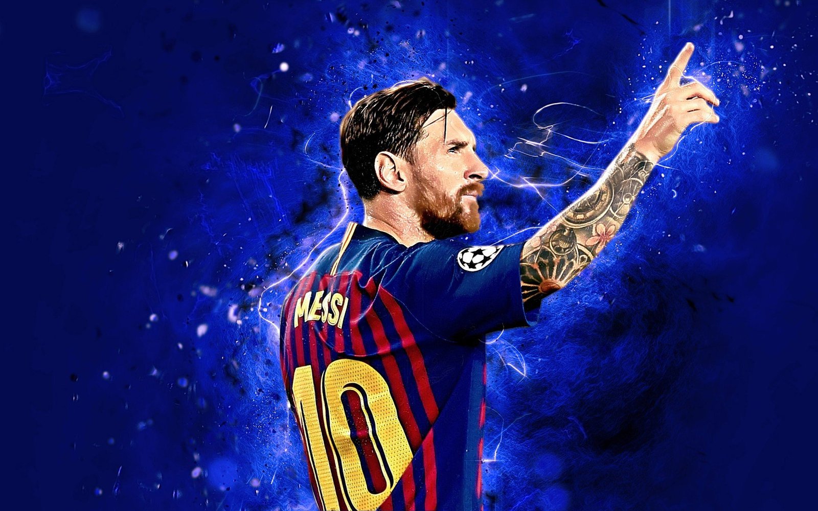 Hình nền 4K 3D của Messi trong tư thế sút bóng đầy mạnh mẽ