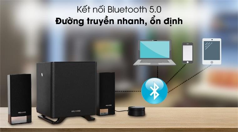 Kết nối không dây Bluetooth 5.0 của loa Microlab M600BT 2.1