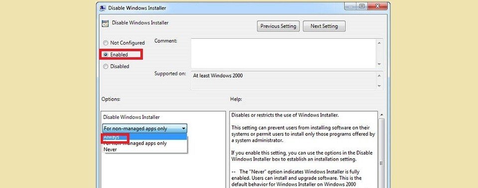 Hoàn tất cài đặt để ngăn chặn cài đặt phần mềm hiệu quả