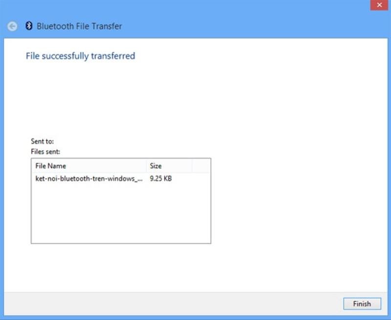 Hoàn tất quá trình chuyển dữ liệu Bluetooth