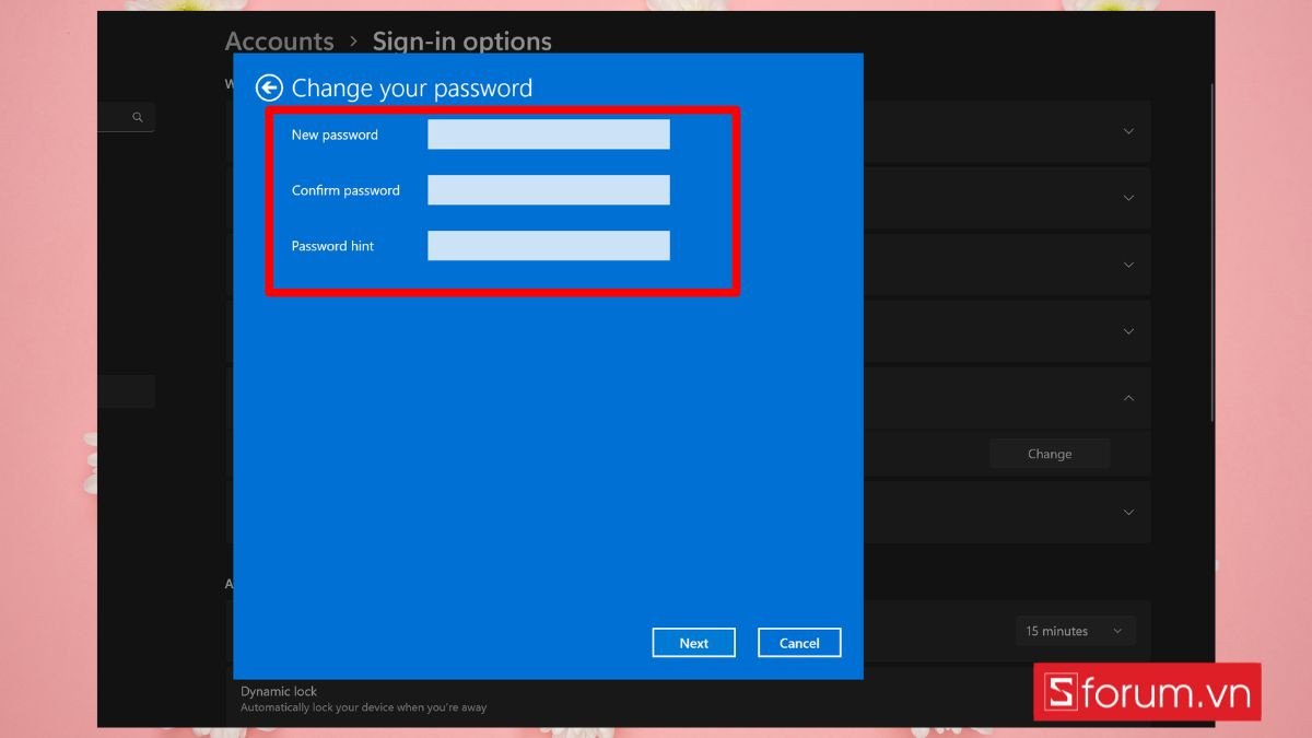Hoàn tất thay đổi pass máy tính Win 11