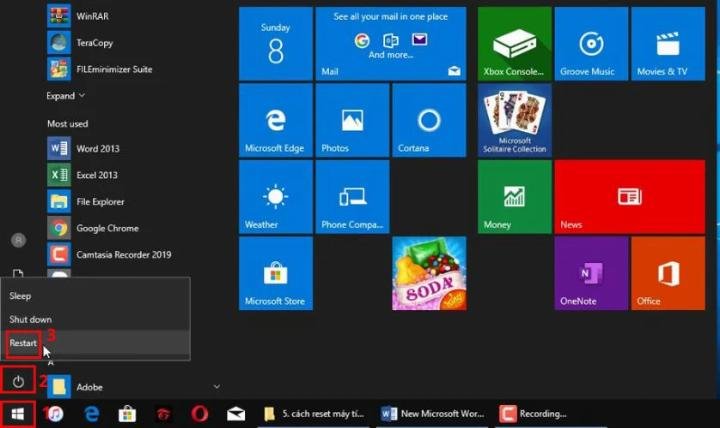 Hướng dẫn chọn Restart trong Windows