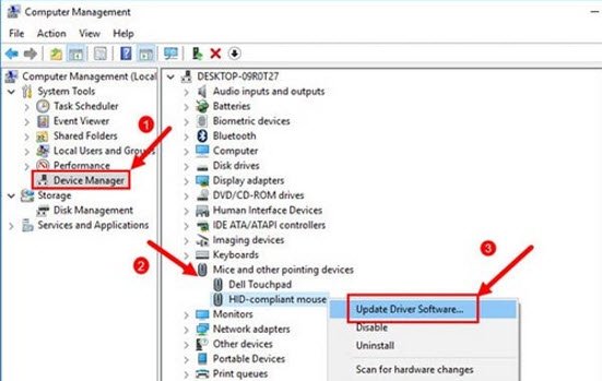 Cập nhật driver chuột và touchpad