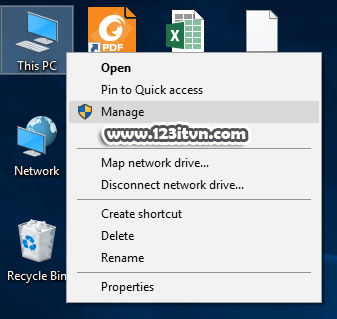 Mở Computer Management để quản lý thiết bị USB