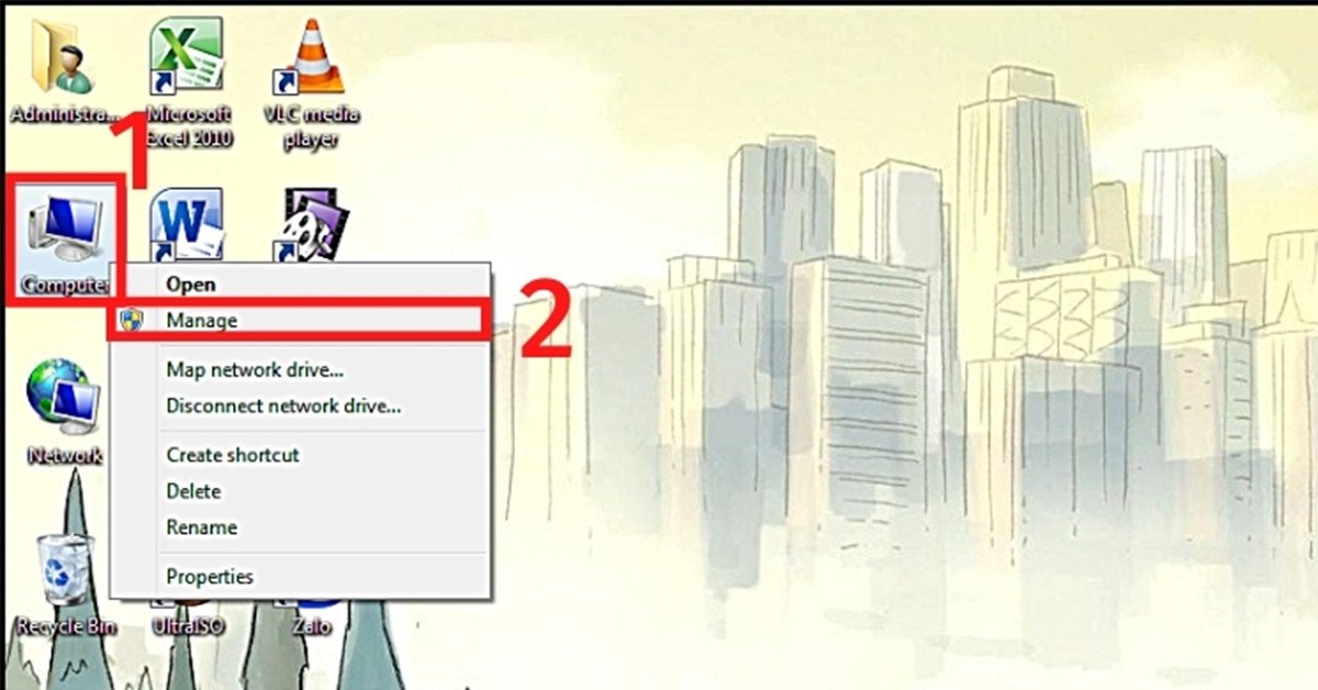 Khắc phục lỗi không đổi mật khẩu máy tính: Chọn Management từ My Computer