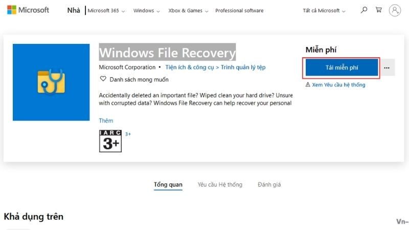 khôi phục file đã xóa 10