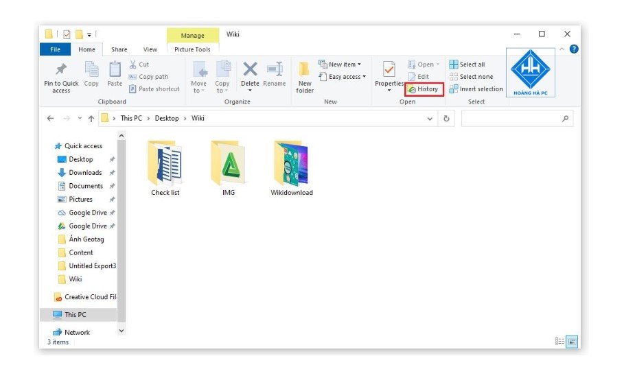 Phần mềm ứng dụng trên máy tính - Khôi phục bằng File History