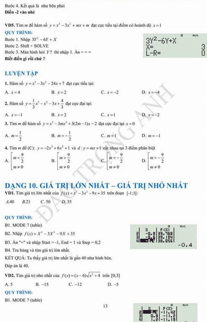 Kiểm tra đáp án nhanh bằng máy tính cầm tay