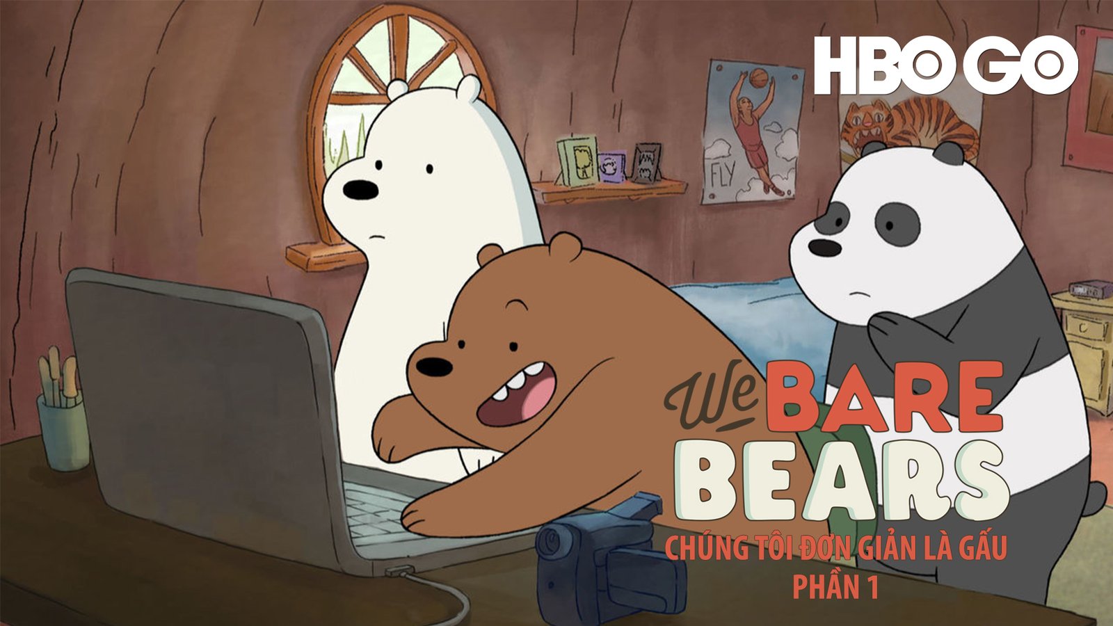 Hình nền We Bare Bears, với câu nói 'Chúng tôi đơn giản là gấu'
