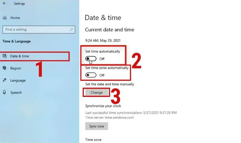 Tắt tự động cập nhật thời gian trên Windows 10