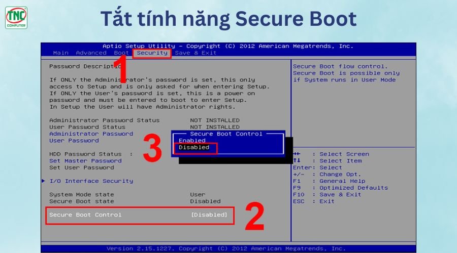 Tắt Secure Boot để chặn lỗi máy tính tự vào BIOS Win 10