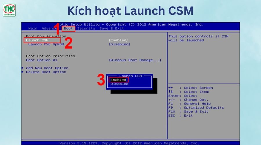 Khắc phục lỗi máy tính tự vào BIOS Win 10 bằng cách kích hoạt Launch CSM