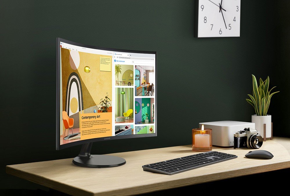 Màn hình cong máy tính 27 inch Samsung với thiết kế tối giản