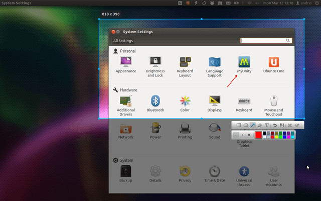 Màn hình Deepin Scrot hiển thị giao diện chụp ảnh và các công cụ chú thích