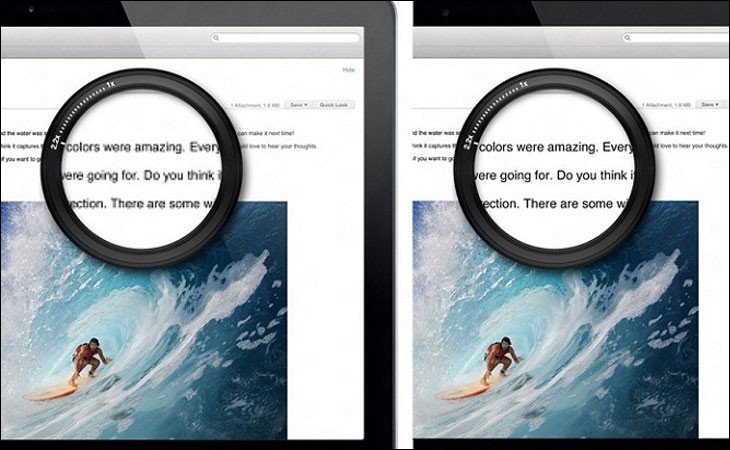 Màn hình Retina có khả năng hiển thị hình ảnh rõ nét, mịn màng