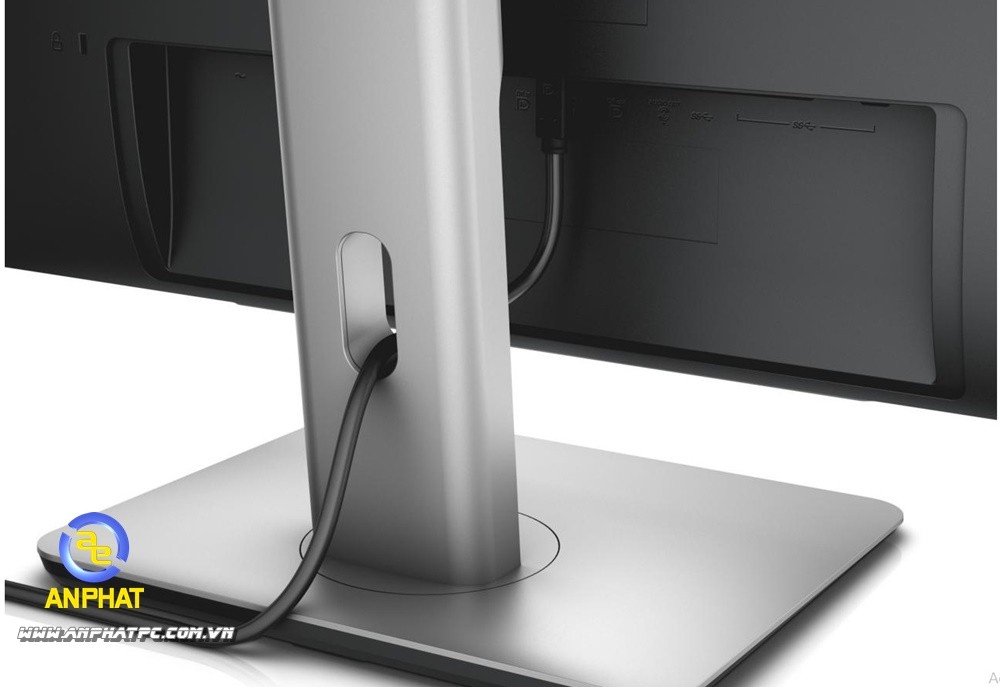 Mặt trước màn hình Dell UltraSharp, làm nổi bật viền mỏng và logo Dell