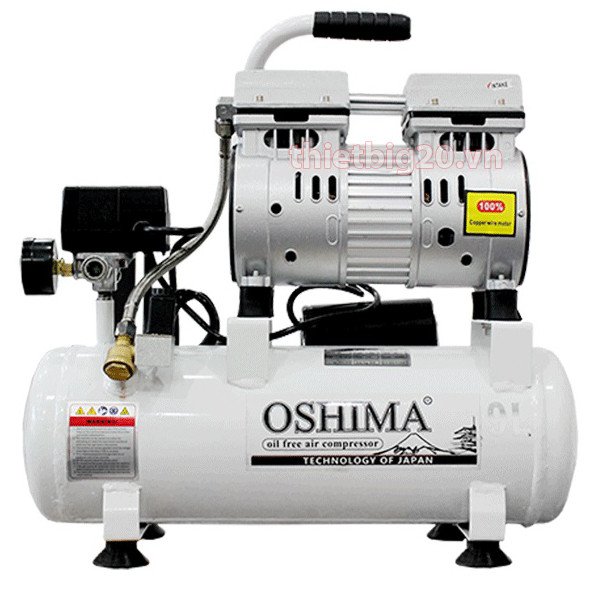 Máy nén khí không dầu giảm âm mini Oshima 9L