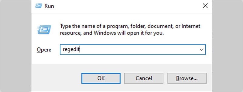 Má»Ÿ Registry Editor