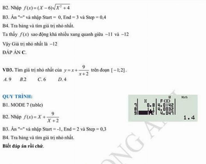 Máy tính cầm tay hỗ trợ giải nhanh nhiều dạng toán