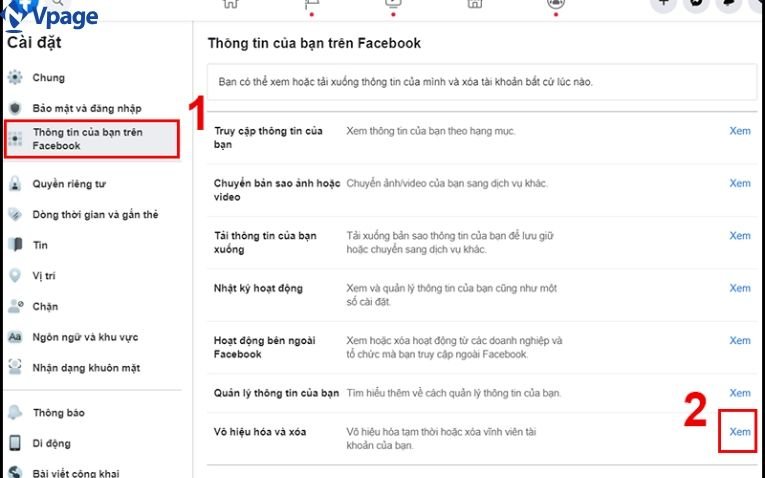 Truy cập Thông tin của bạn trên Facebook