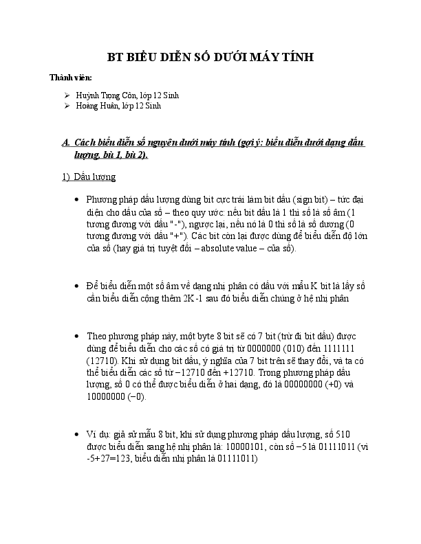 Biểu Diễn Trong Máy Tính Gồm Mấy Loại Thông Tin Cơ Bản?