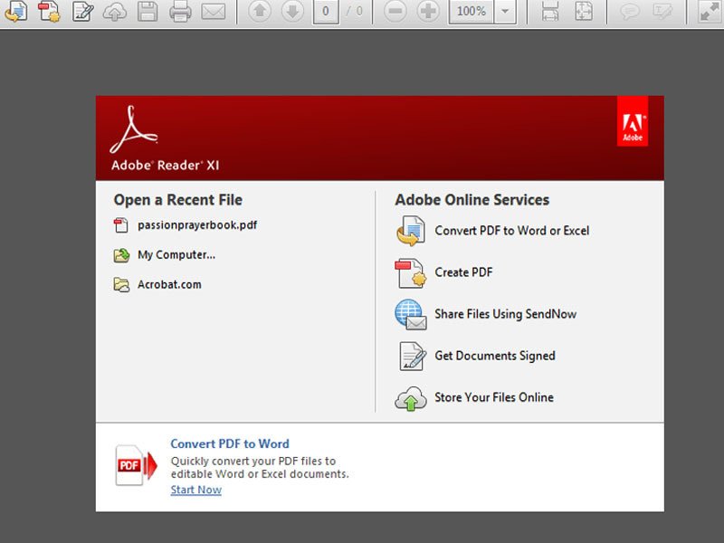 Mở Adobe Reader để sửa lỗi không đọc được PDF