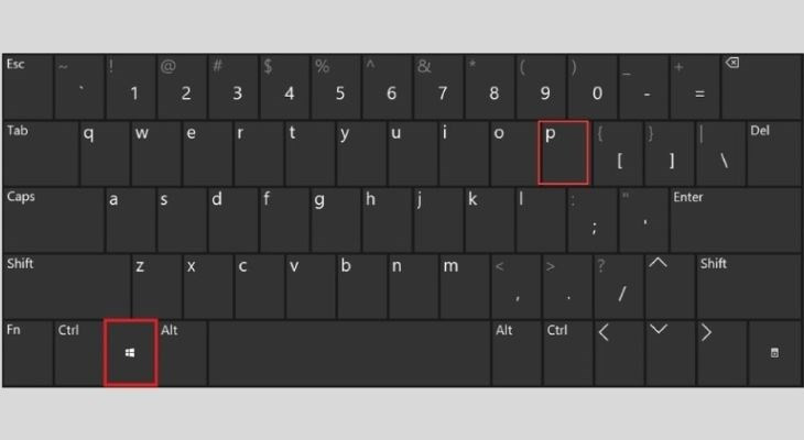 Người dùng nhấn Windows + P để xuất hiện Menu Project trên màn hình