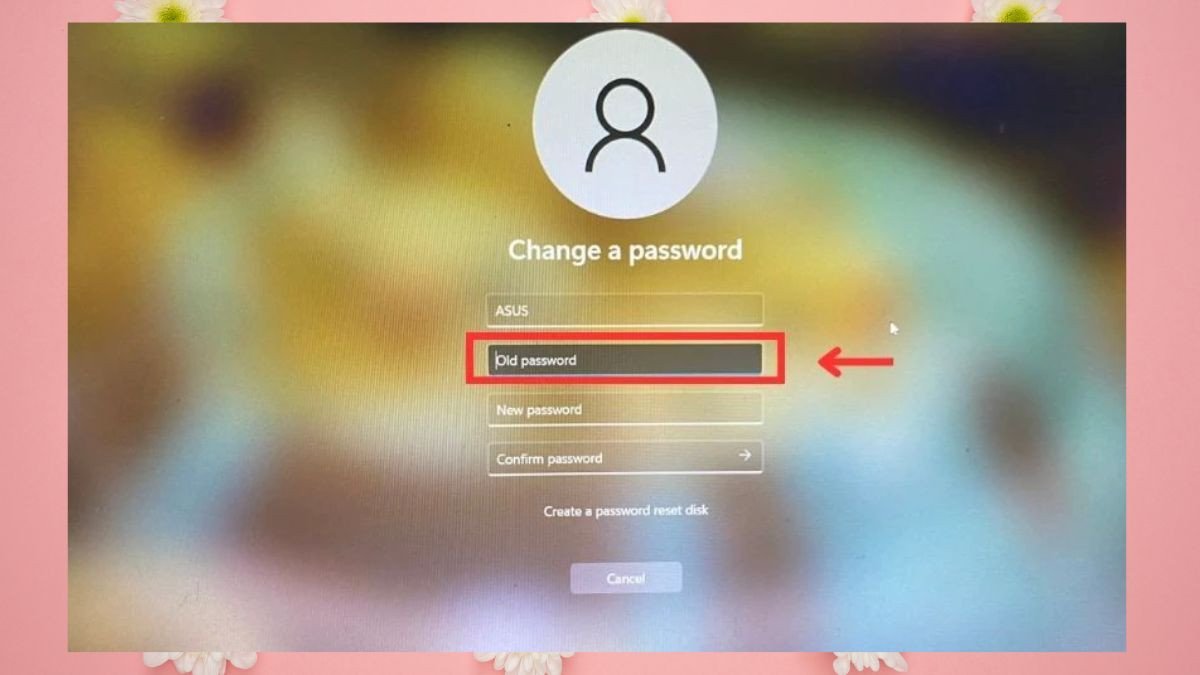 Nhập mật khẩu cũ khi đổi pass máy tính Win 11 bằng Ctrl + Alt + Delete