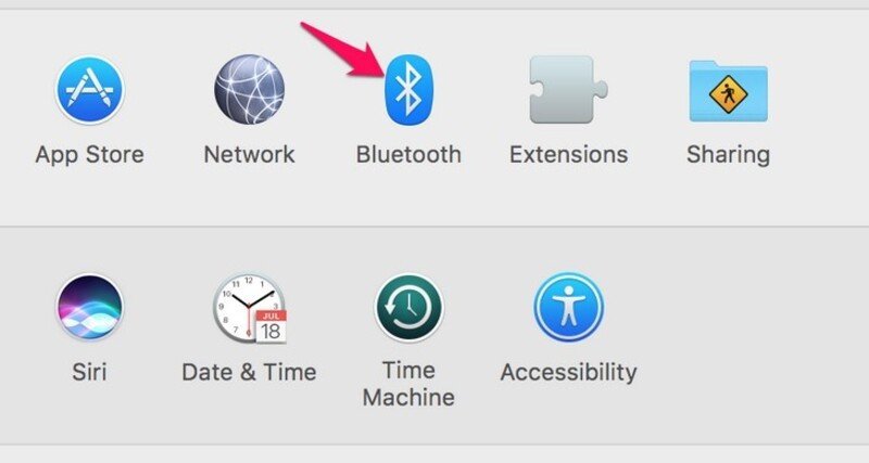 Nhấp vào biểu tượng Bluetooth trong System Preferences