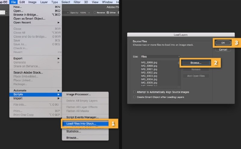 Nhập chuỗi hình ảnh tĩnh vào một layer để tạo ảnh trên máy tính bằng Photoshop