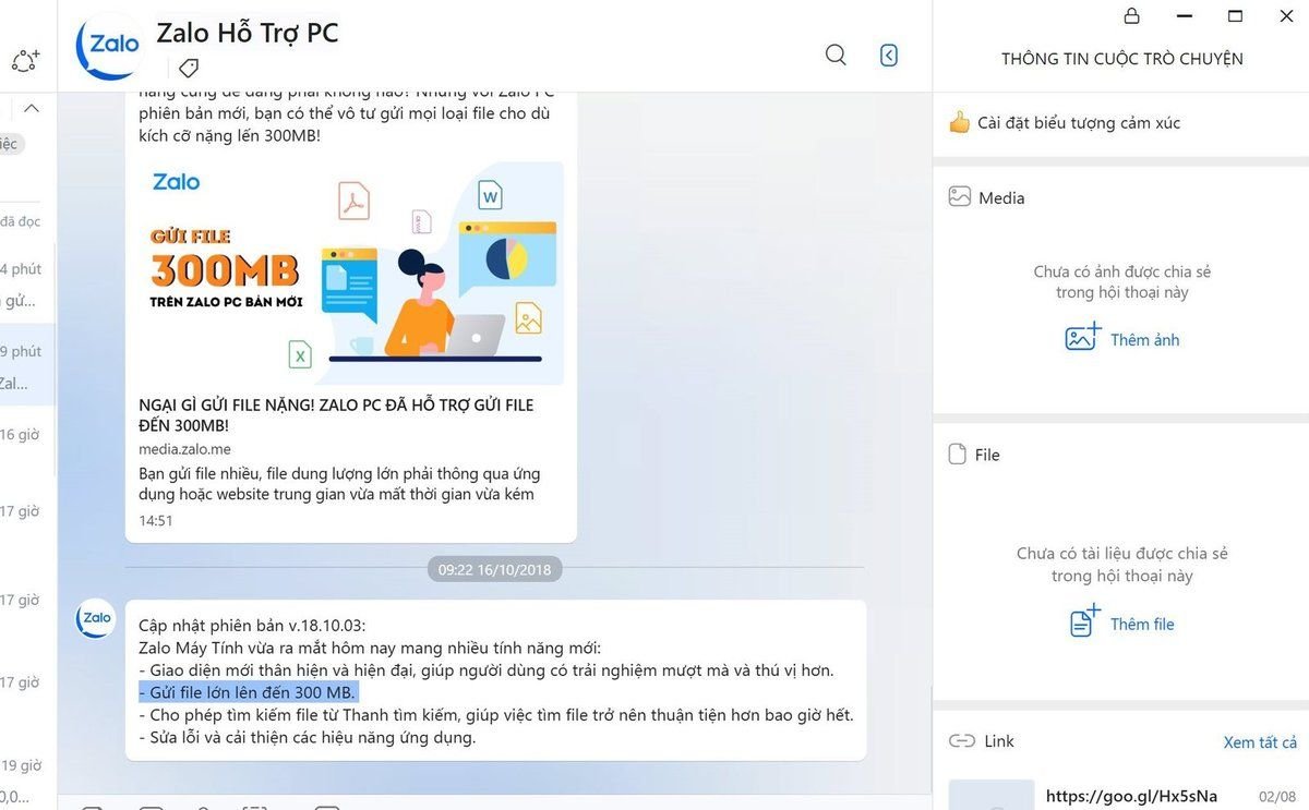 Ảnh chụp màn hình Zalo trên máy tính nhận được tin nhắn sau khi đồng bộ dữ liệu
