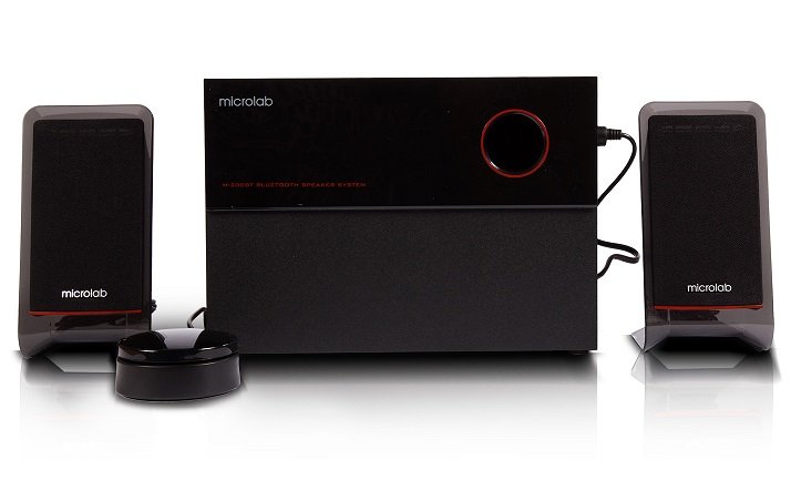 Hệ thống loa máy tính Microlab M200BT 2.1 Bluetooth với thiết kế màu đen sang trọng